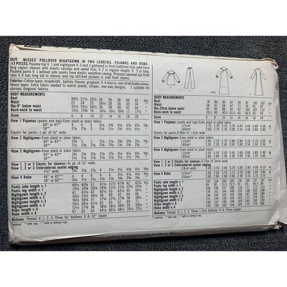 Simplicity Misses Nightgown Sewing Pattern sz 10 6626 - uncut - Picture 5 of 12